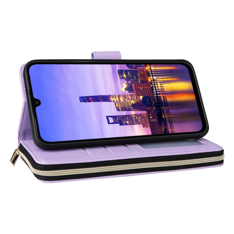 For Samsung Galaxy A16 Nine-card Slots Zipper Wallet Bag Leather Phone Case