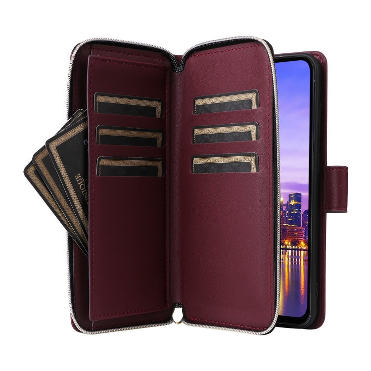 For Samsung Galaxy A16 Nine-card Slots Zipper Wallet Bag Leather Phone Case