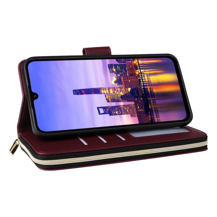 For Samsung Galaxy A16 Nine-card Slots Zipper Wallet Bag Leather Phone Case