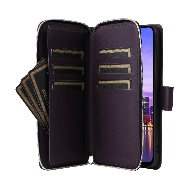 For Samsung Galaxy A16 Nine-card Slots Zipper Wallet Bag Leather Phone Case
