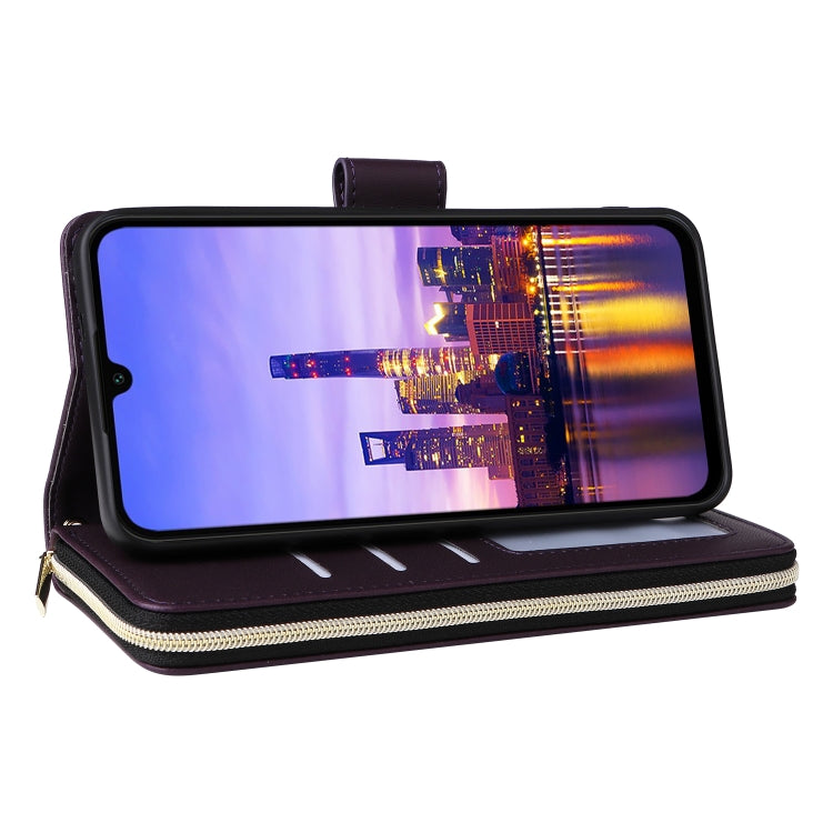 For Samsung Galaxy A16 Nine-card Slots Zipper Wallet Bag Leather Phone Case