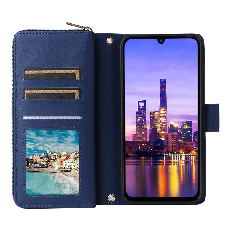 For Samsung Galaxy A16 Nine-card Slots Zipper Wallet Bag Leather Phone Case