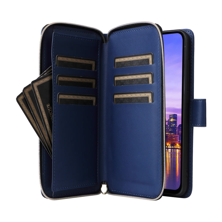 For Samsung Galaxy A16 Nine-card Slots Zipper Wallet Bag Leather Phone Case
