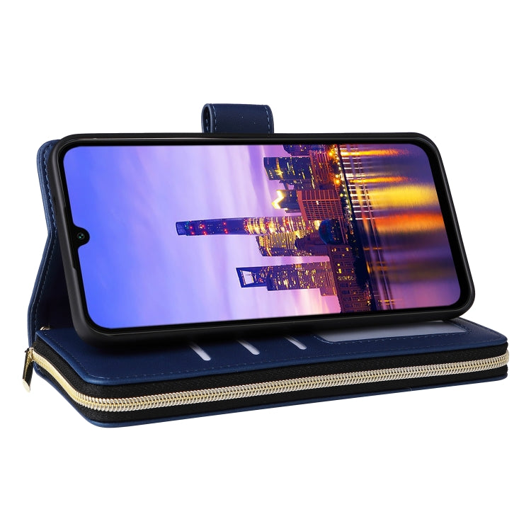 For Samsung Galaxy A16 Nine-card Slots Zipper Wallet Bag Leather Phone Case