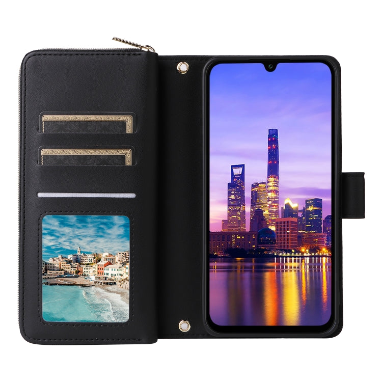 For Samsung Galaxy A16 Nine-card Slots Zipper Wallet Bag Leather Phone Case