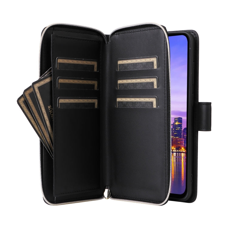 For Samsung Galaxy A16 Nine-card Slots Zipper Wallet Bag Leather Phone Case