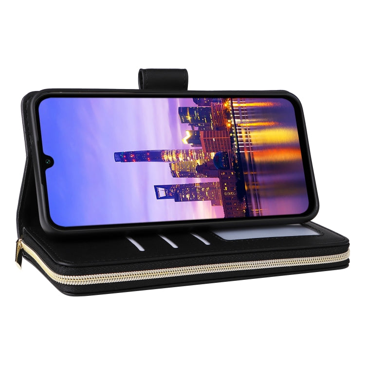 For Samsung Galaxy A16 Nine-card Slots Zipper Wallet Bag Leather Phone Case