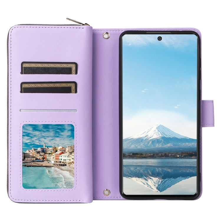 For Samsung Galaxy A23 5G Nine-card Slots Zipper Wallet Bag Leather Phone Case