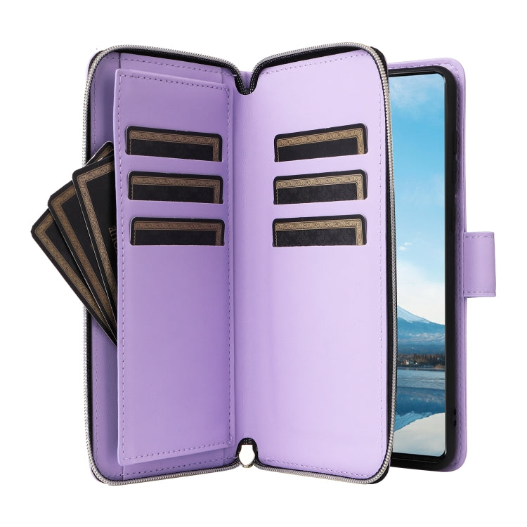 For Samsung Galaxy A23 5G Nine-card Slots Zipper Wallet Bag Leather Phone Case