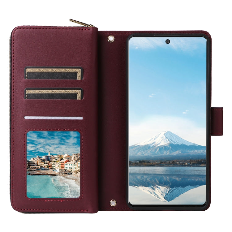 For Samsung Galaxy A23 5G Nine-card Slots Zipper Wallet Bag Leather Phone Case