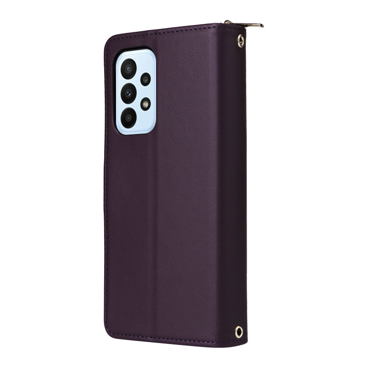 For Samsung Galaxy A23 5G Nine-card Slots Zipper Wallet Bag Leather Phone Case