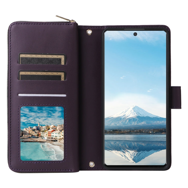 For Samsung Galaxy A23 5G Nine-card Slots Zipper Wallet Bag Leather Phone Case