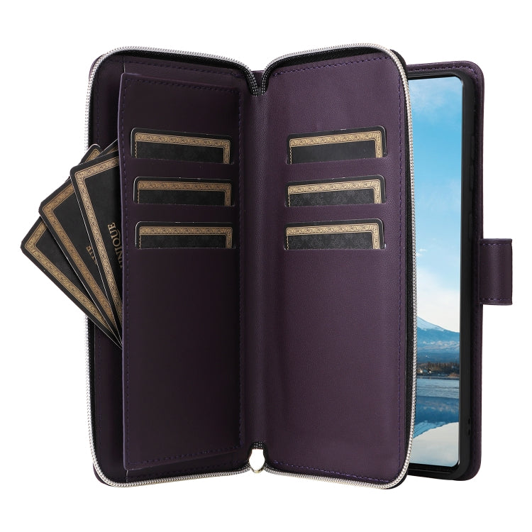 For Samsung Galaxy A23 5G Nine-card Slots Zipper Wallet Bag Leather Phone Case