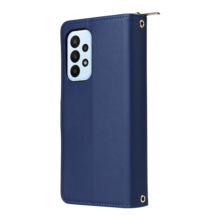 For Samsung Galaxy A23 5G Nine-card Slots Zipper Wallet Bag Leather Phone Case