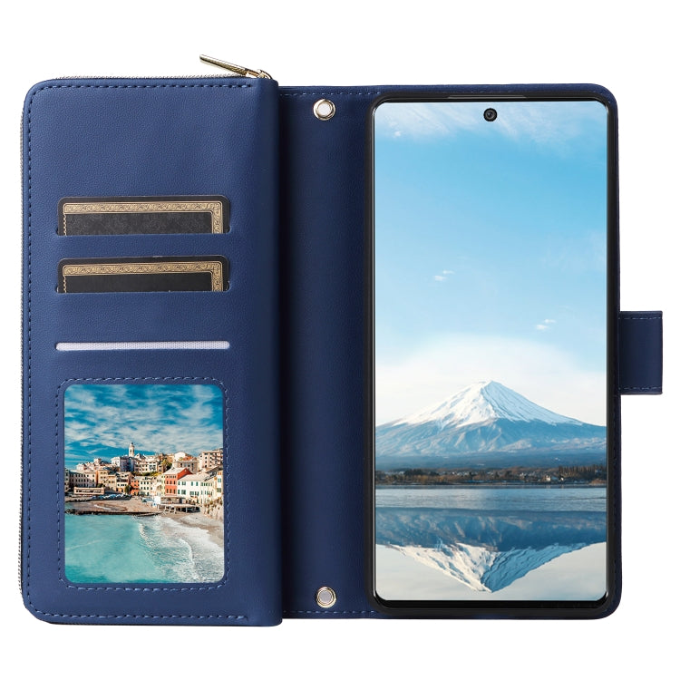 For Samsung Galaxy A23 5G Nine-card Slots Zipper Wallet Bag Leather Phone Case