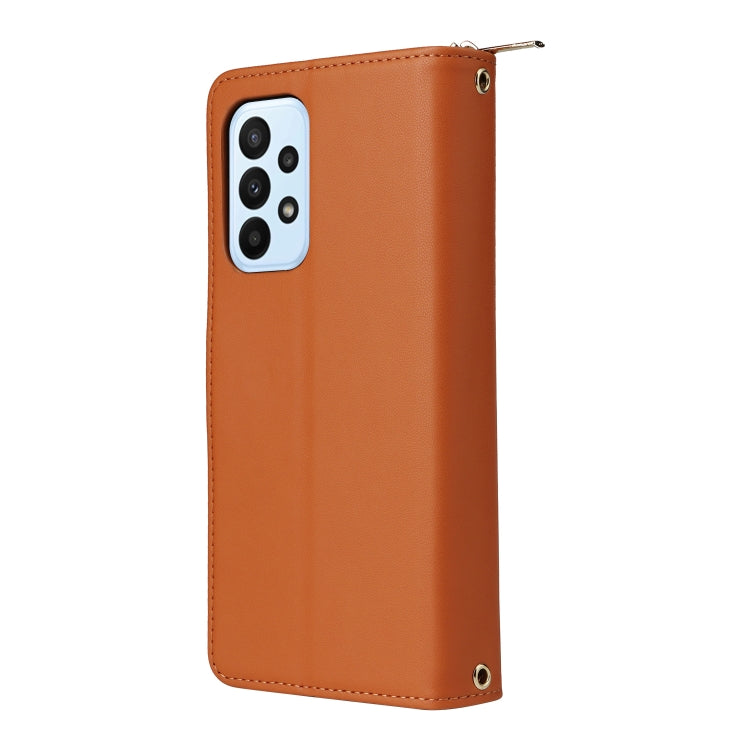 For Samsung Galaxy A23 5G Nine-card Slots Zipper Wallet Bag Leather Phone Case