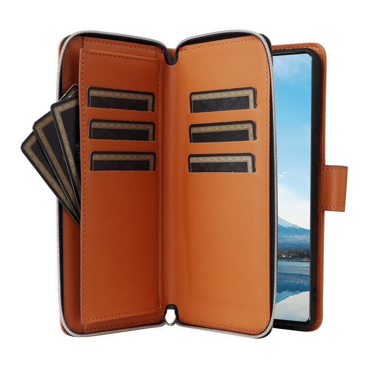For Samsung Galaxy A23 5G Nine-card Slots Zipper Wallet Bag Leather Phone Case