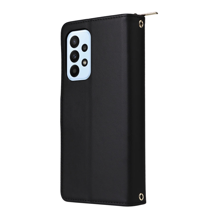 For Samsung Galaxy A23 5G Nine-card Slots Zipper Wallet Bag Leather Phone Case