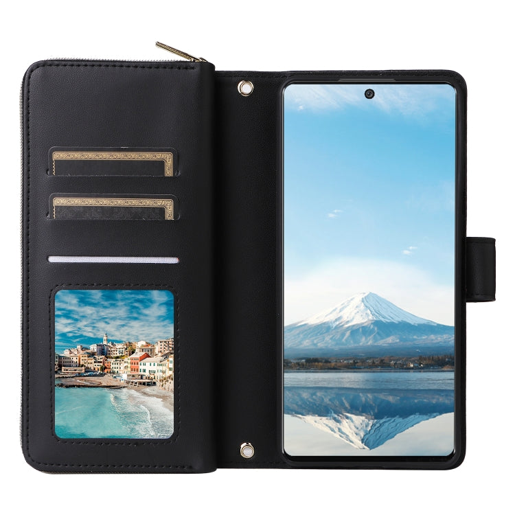 For Samsung Galaxy A23 5G Nine-card Slots Zipper Wallet Bag Leather Phone Case