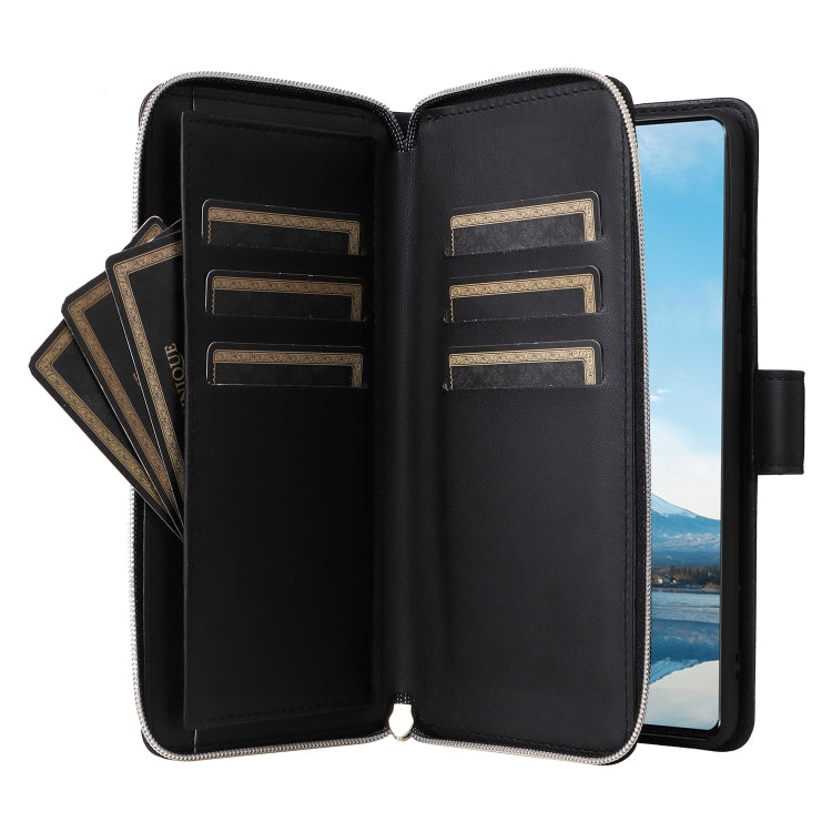 For Samsung Galaxy A23 5G Nine-card Slots Zipper Wallet Bag Leather Phone Case