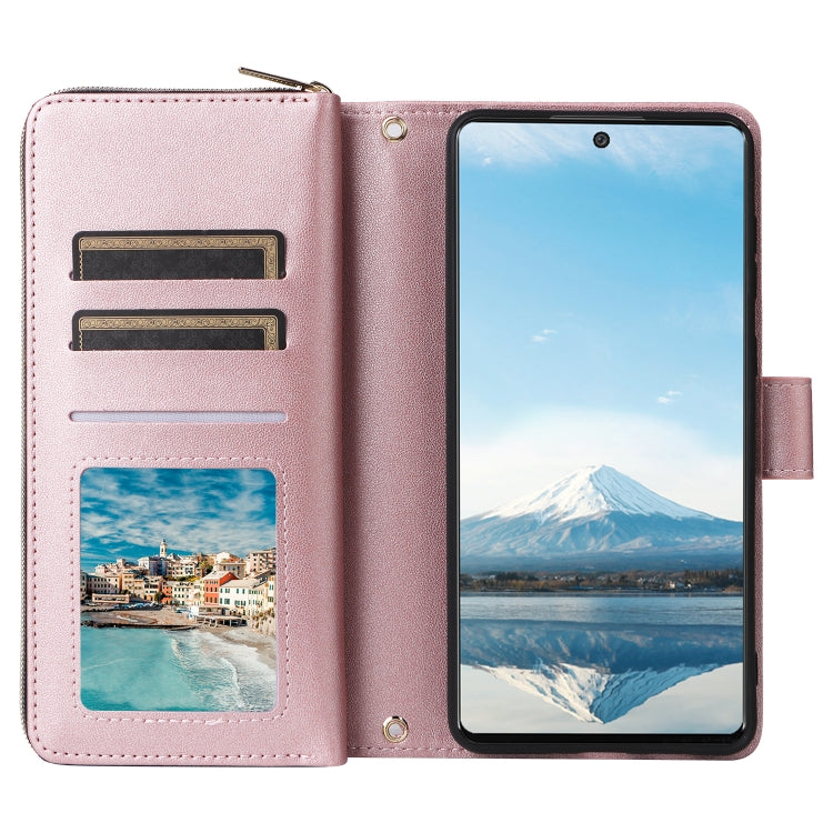For Samsung Galaxy A23 5G Nine-card Slots Zipper Wallet Bag Leather Phone Case
