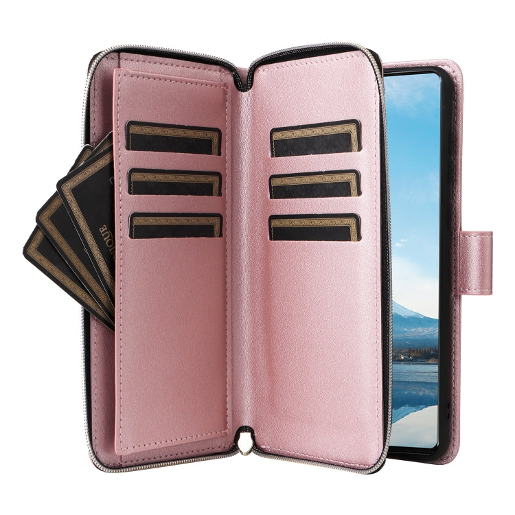 For Samsung Galaxy A23 5G Nine-card Slots Zipper Wallet Bag Leather Phone Case