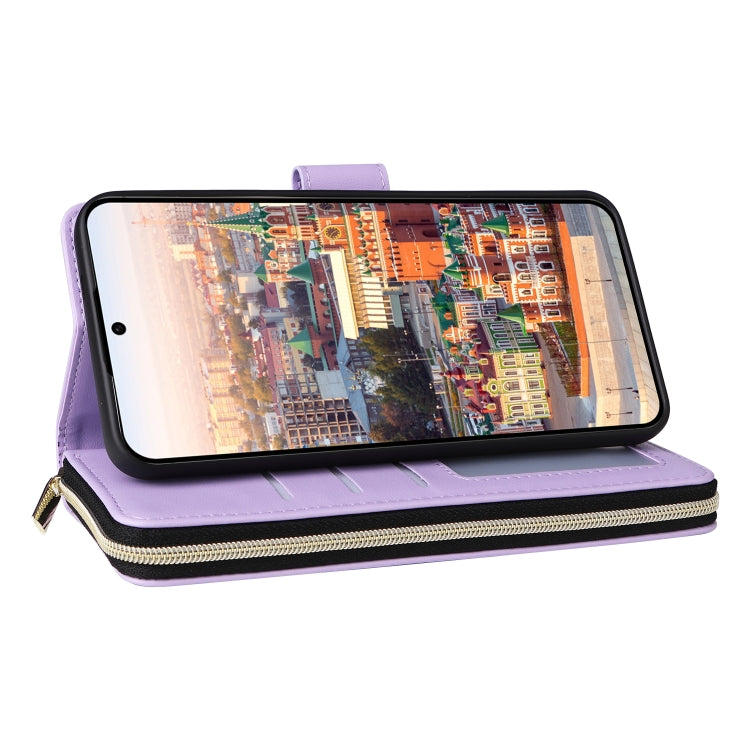 For Samsung Galaxy A24 Nine-card Slots Zipper Wallet Bag Leather Phone Case
