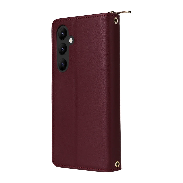For Samsung Galaxy A24 Nine-card Slots Zipper Wallet Bag Leather Phone Case