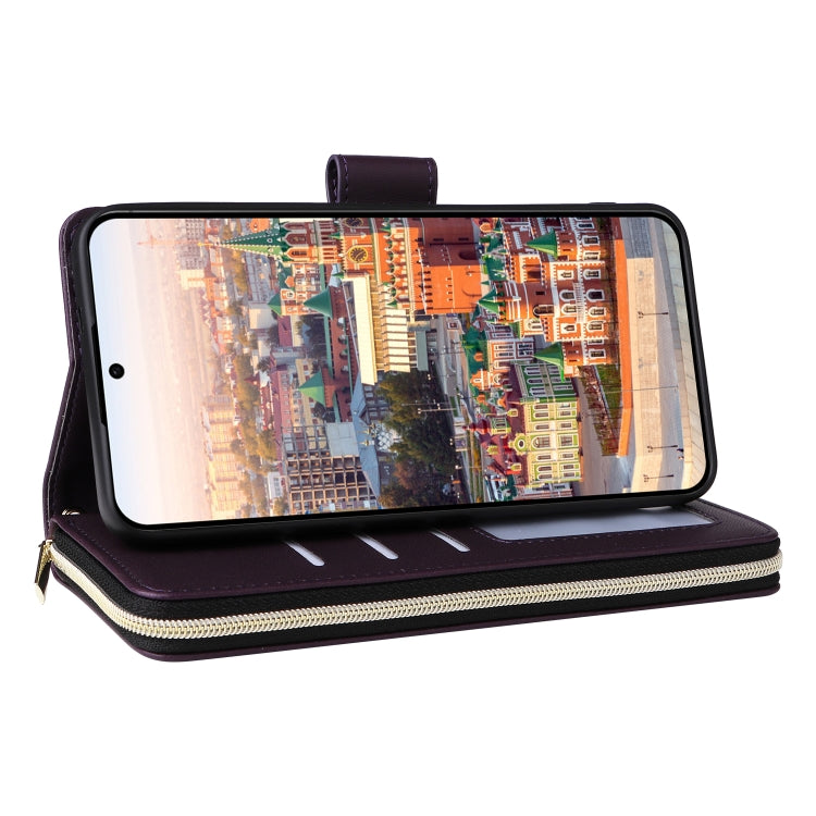 For Samsung Galaxy A24 Nine-card Slots Zipper Wallet Bag Leather Phone Case