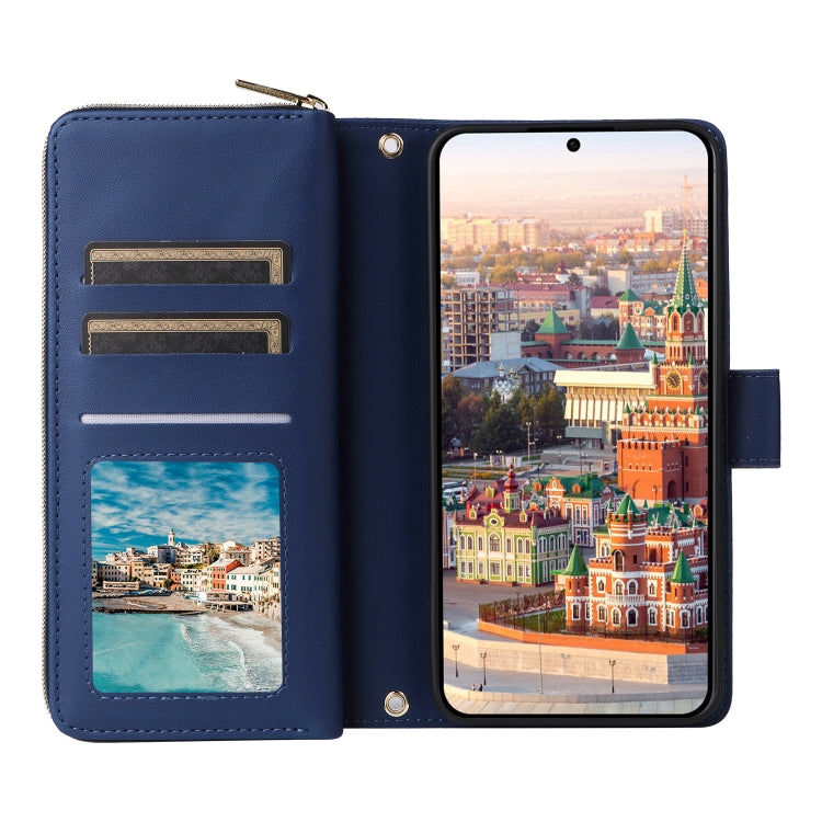 For Samsung Galaxy A24 Nine-card Slots Zipper Wallet Bag Leather Phone Case