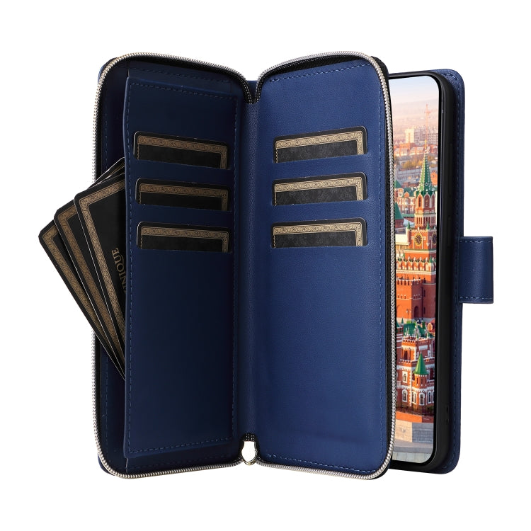 For Samsung Galaxy A24 Nine-card Slots Zipper Wallet Bag Leather Phone Case