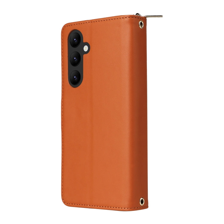 For Samsung Galaxy A24 Nine-card Slots Zipper Wallet Bag Leather Phone Case
