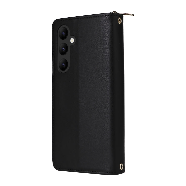 For Samsung Galaxy A24 Nine-card Slots Zipper Wallet Bag Leather Phone Case