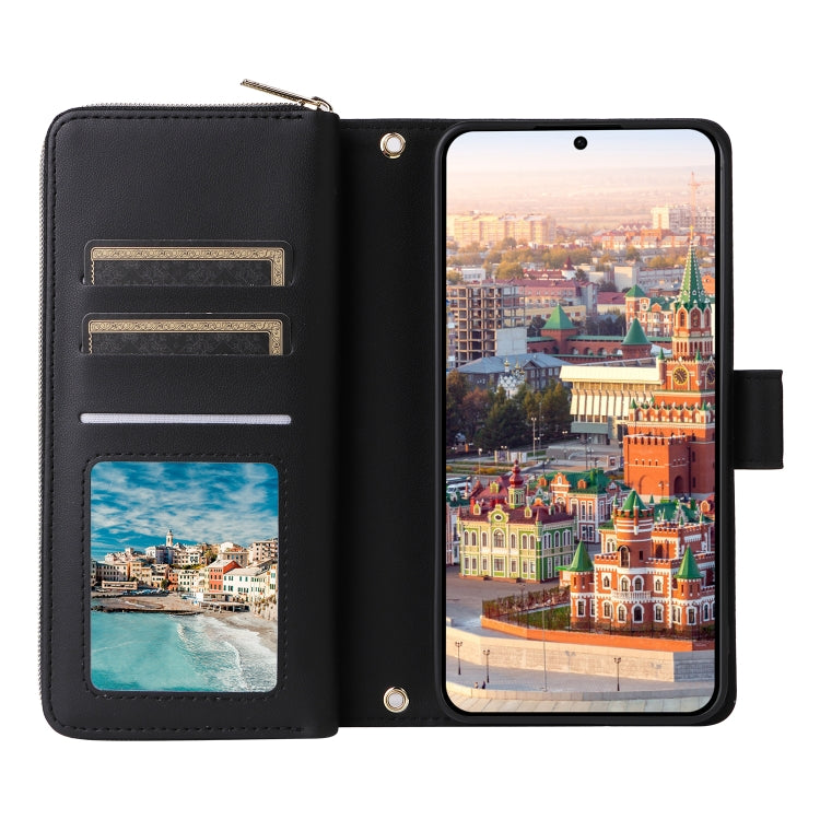 For Samsung Galaxy A24 Nine-card Slots Zipper Wallet Bag Leather Phone Case