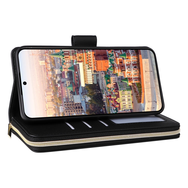 For Samsung Galaxy A24 Nine-card Slots Zipper Wallet Bag Leather Phone Case
