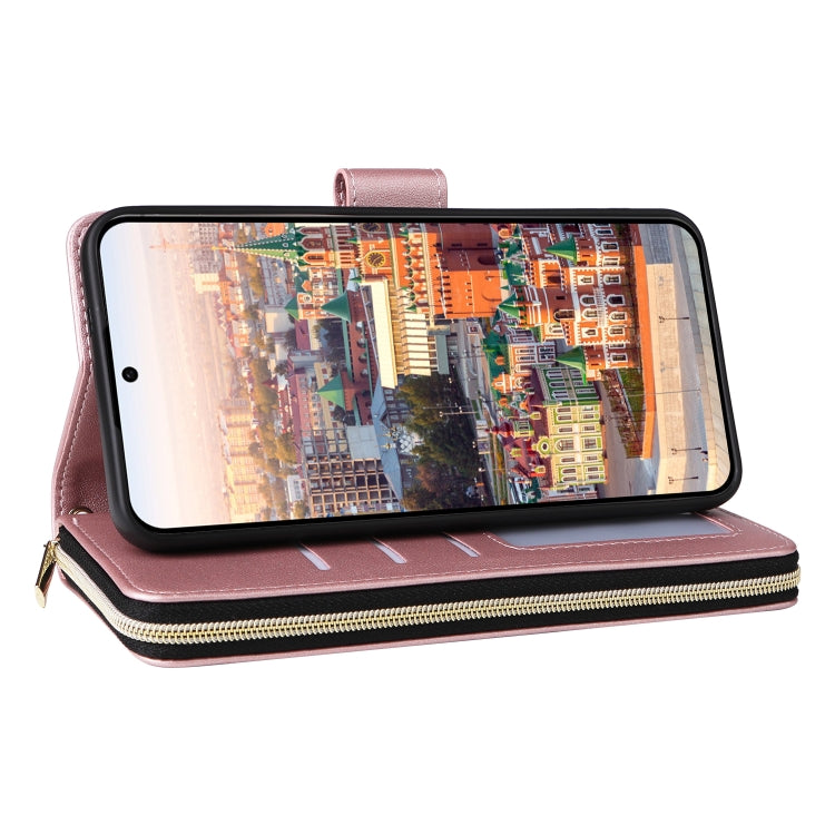 For Samsung Galaxy A24 Nine-card Slots Zipper Wallet Bag Leather Phone Case