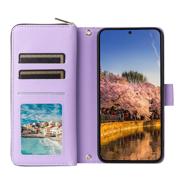 For Samsung Galaxy A25 Nine-card Slots Zipper Wallet Bag Leather Phone Case