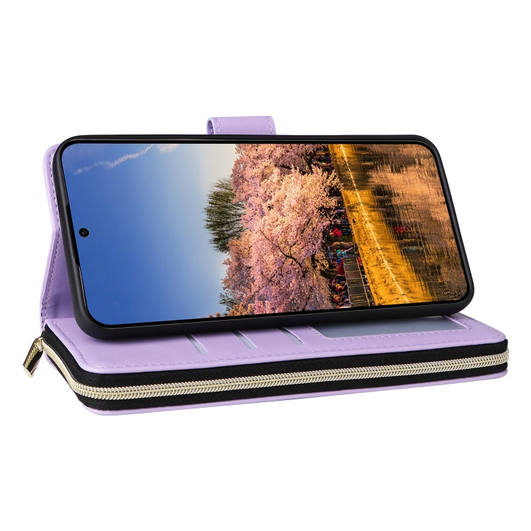 For Samsung Galaxy A25 Nine-card Slots Zipper Wallet Bag Leather Phone Case