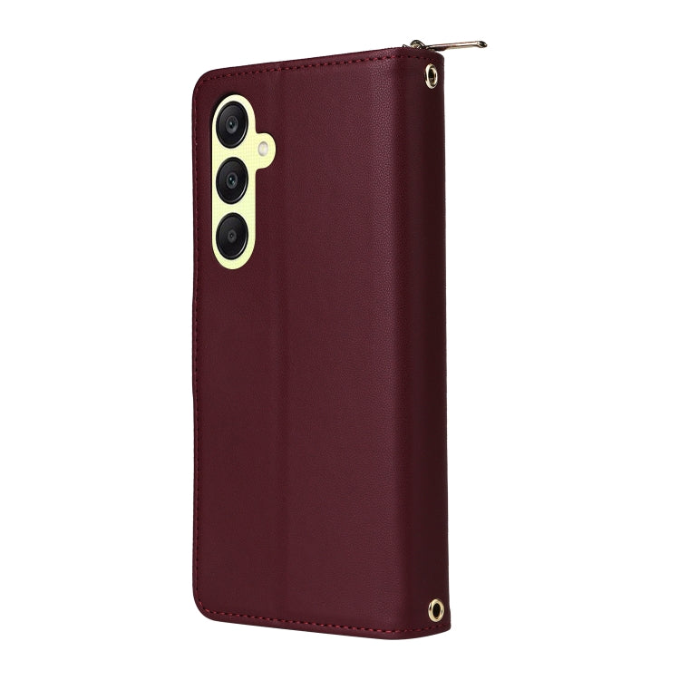 For Samsung Galaxy A25 Nine-card Slots Zipper Wallet Bag Leather Phone Case