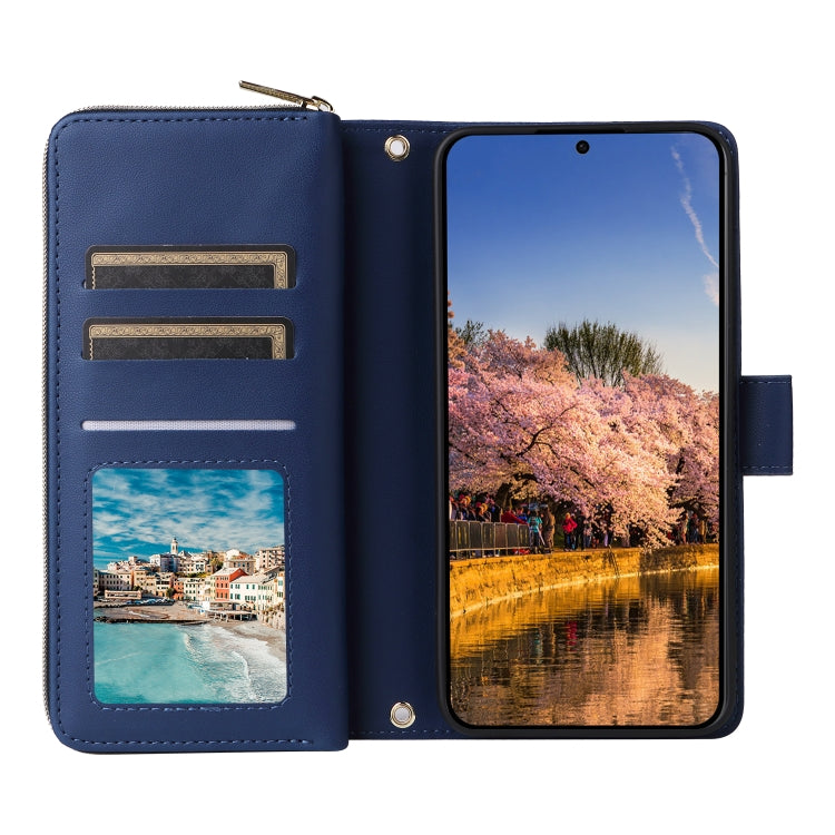 For Samsung Galaxy A25 Nine-card Slots Zipper Wallet Bag Leather Phone Case