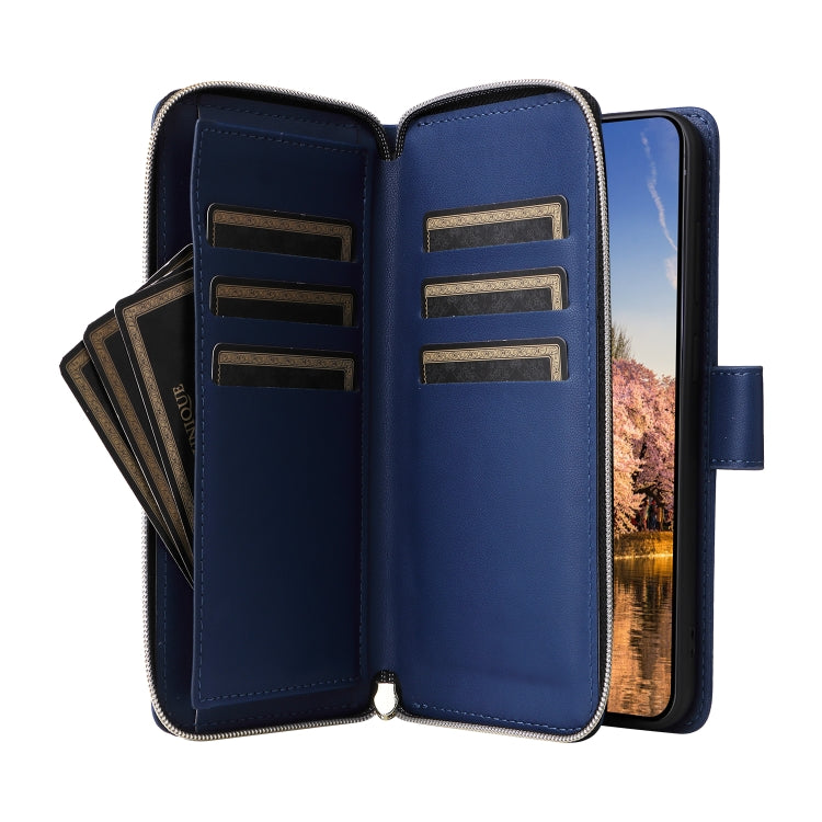 For Samsung Galaxy A25 Nine-card Slots Zipper Wallet Bag Leather Phone Case
