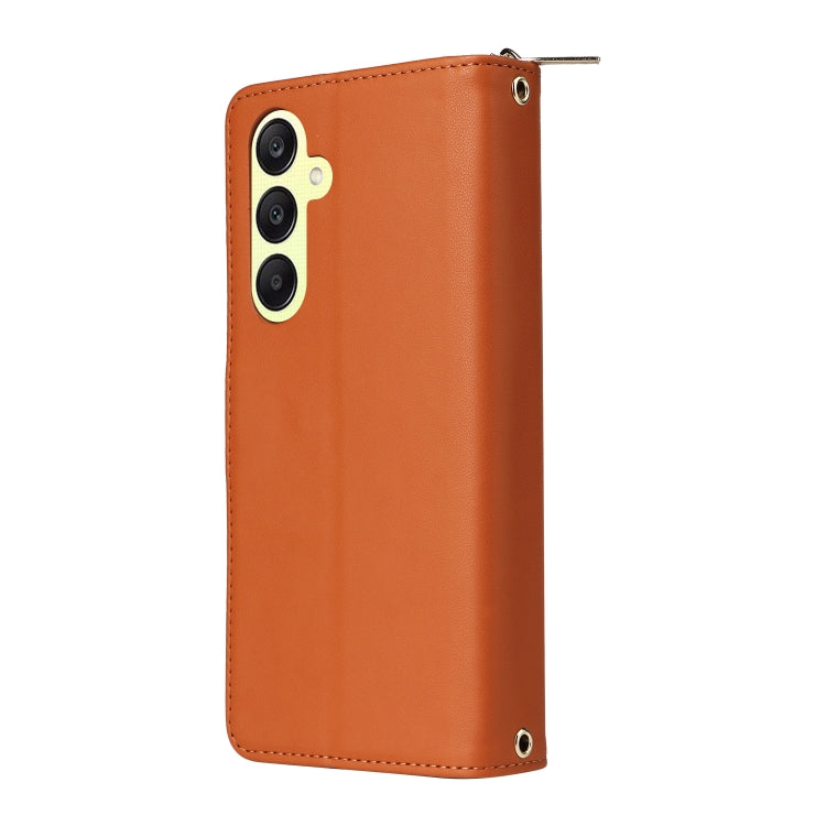 For Samsung Galaxy A25 Nine-card Slots Zipper Wallet Bag Leather Phone Case