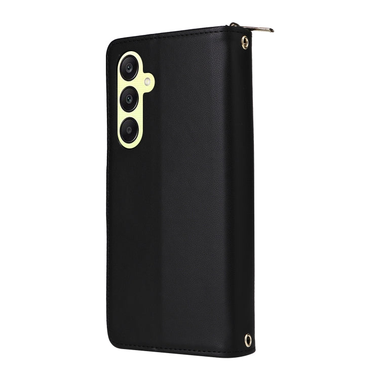 For Samsung Galaxy A25 Nine-card Slots Zipper Wallet Bag Leather Phone Case