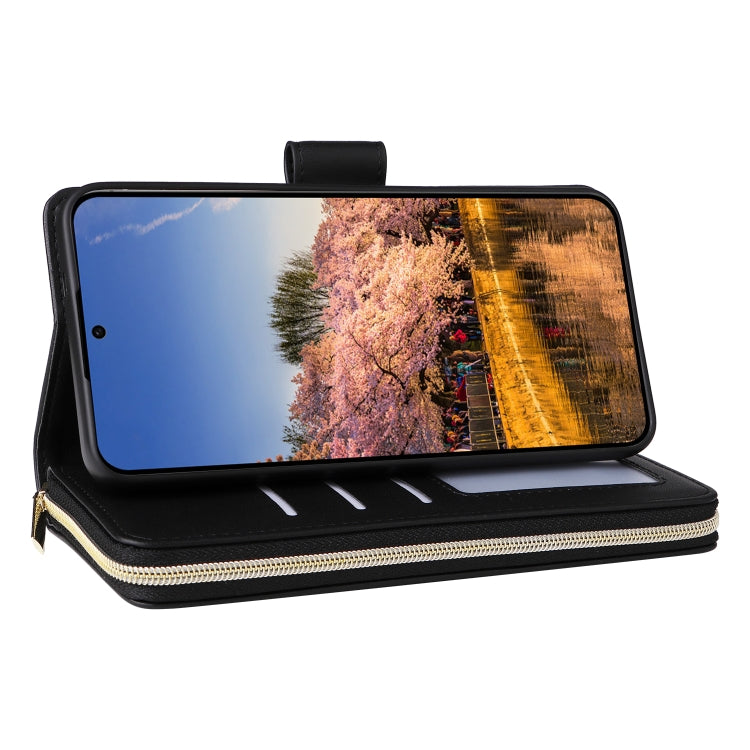 For Samsung Galaxy A25 Nine-card Slots Zipper Wallet Bag Leather Phone Case