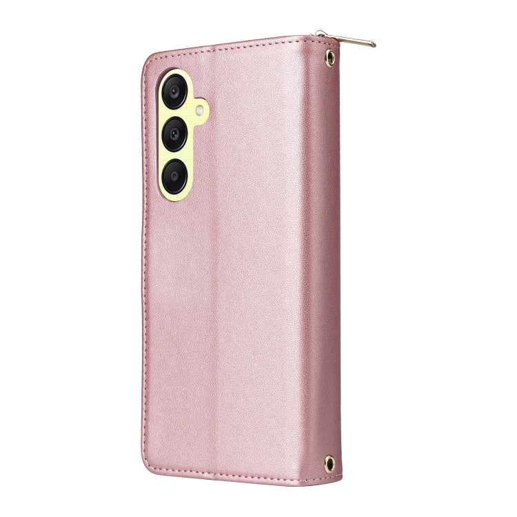 For Samsung Galaxy A25 Nine-card Slots Zipper Wallet Bag Leather Phone Case