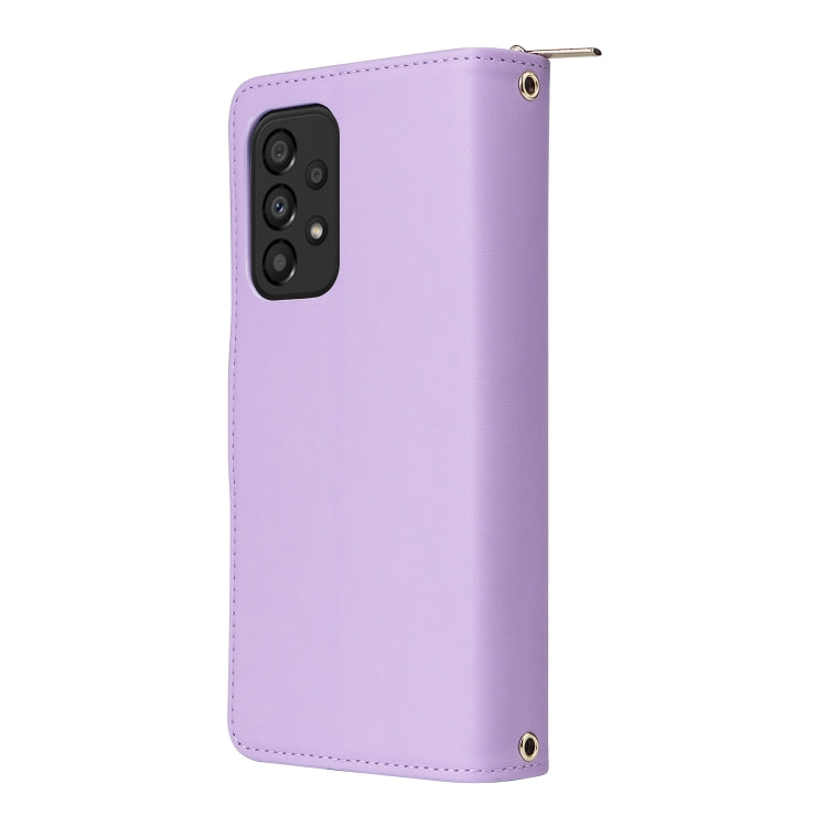For Samsung Galaxy A33 5G Nine-card Slots Zipper Wallet Bag Leather Phone Case