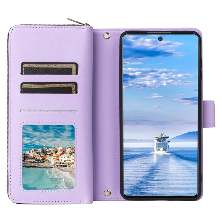 For Samsung Galaxy A33 5G Nine-card Slots Zipper Wallet Bag Leather Phone Case