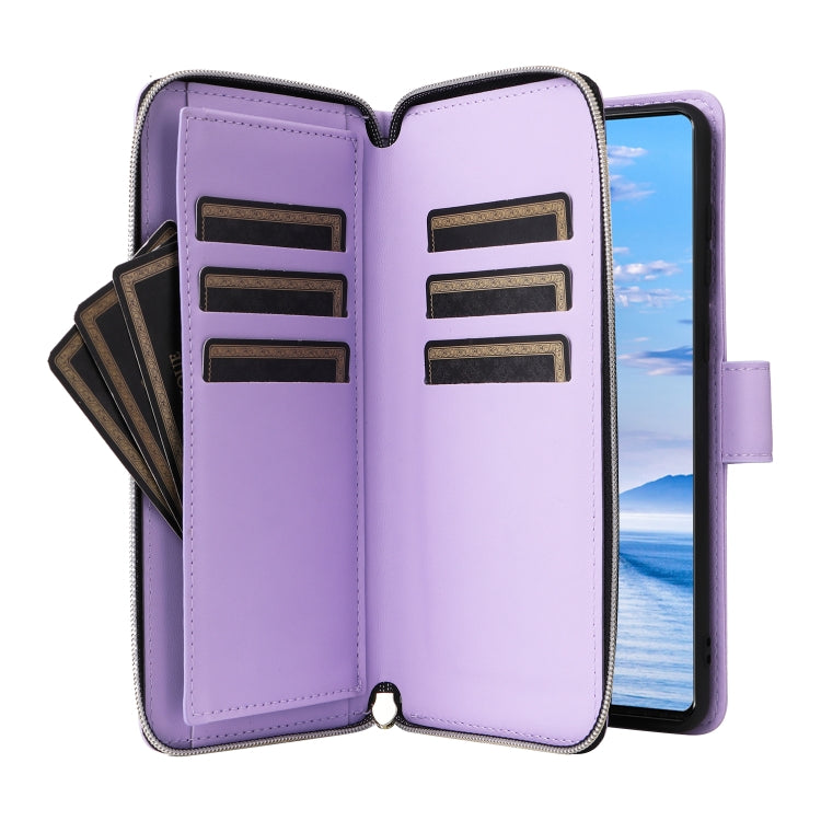 For Samsung Galaxy A33 5G Nine-card Slots Zipper Wallet Bag Leather Phone Case