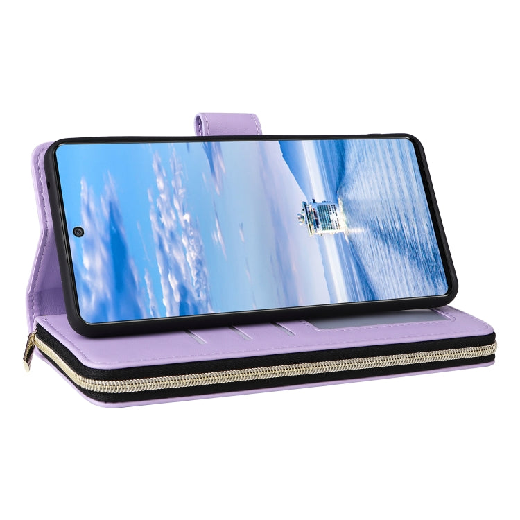 For Samsung Galaxy A33 5G Nine-card Slots Zipper Wallet Bag Leather Phone Case