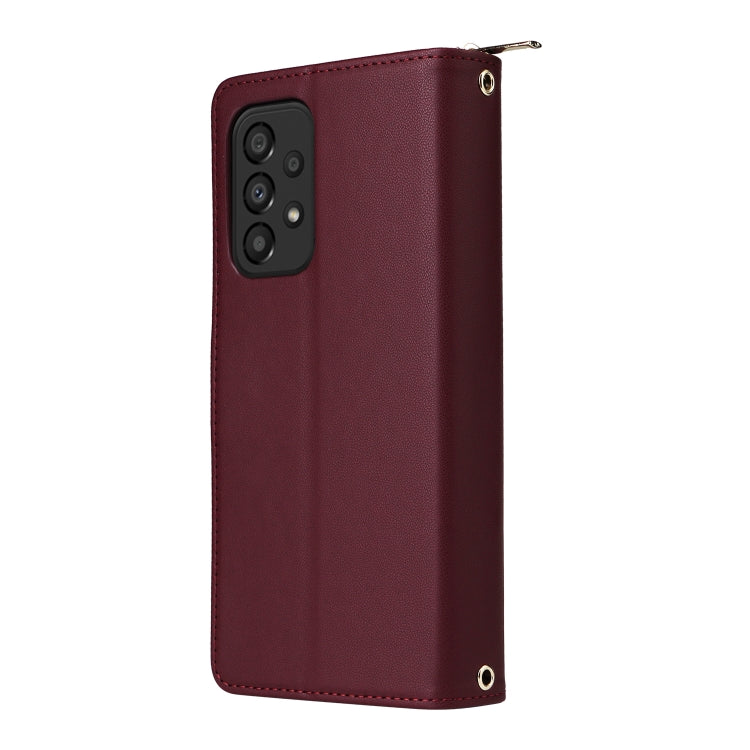 For Samsung Galaxy A33 5G Nine-card Slots Zipper Wallet Bag Leather Phone Case